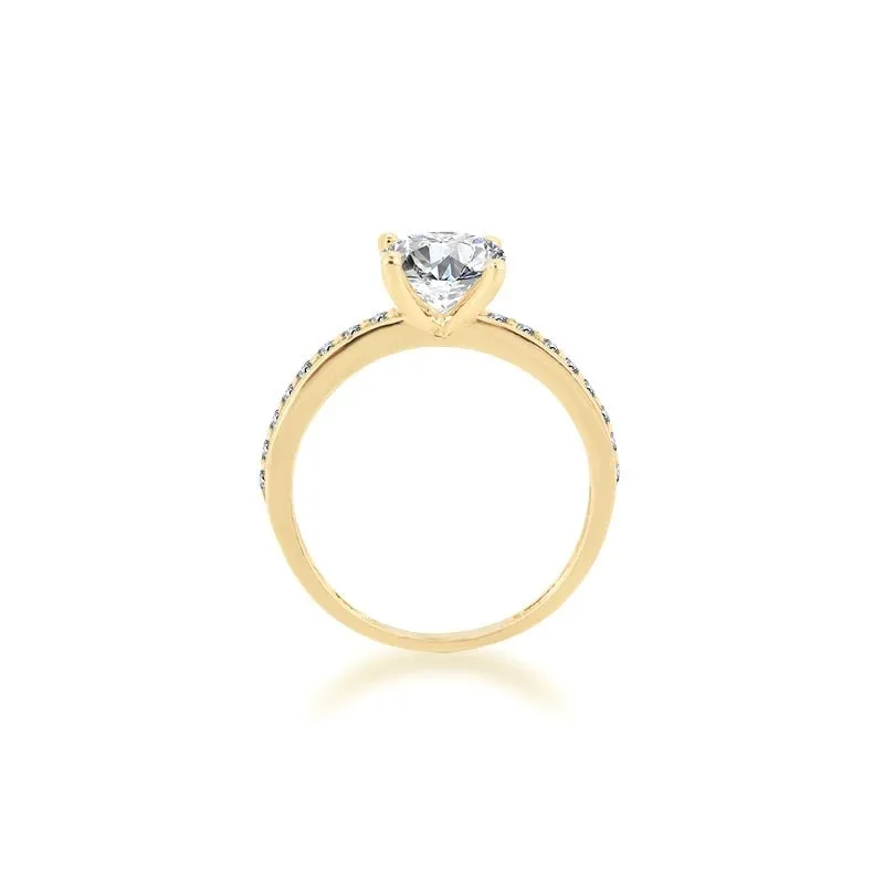 10k Yellow Gold 1.2 Ct Round Cut Diamond Engagement Ring