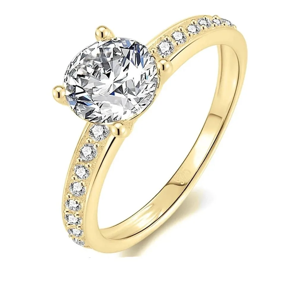 10k Yellow Gold 1.2 Ct Round Cut Diamond Engagement Ring