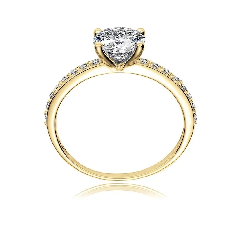 10k Yellow Gold 1.2 Ct Round Cut Diamond Engagement Ring