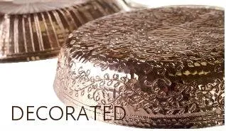 Copper Frying Pan with Hand-Engraved Leaves 11"