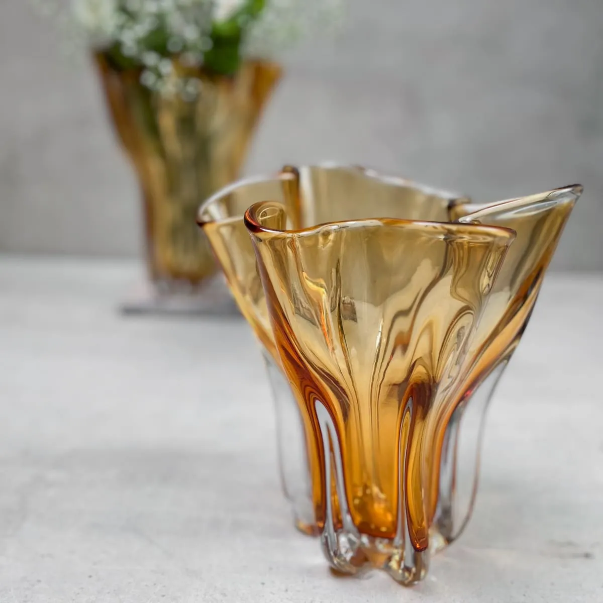Edit House & Home-Home Artisan Cadyn Amber Opulent Glass Vase (Small)