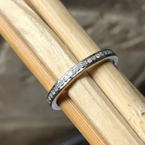 Natural White Diamond 925 Sterling Silver Engagement Band Ring Size 6