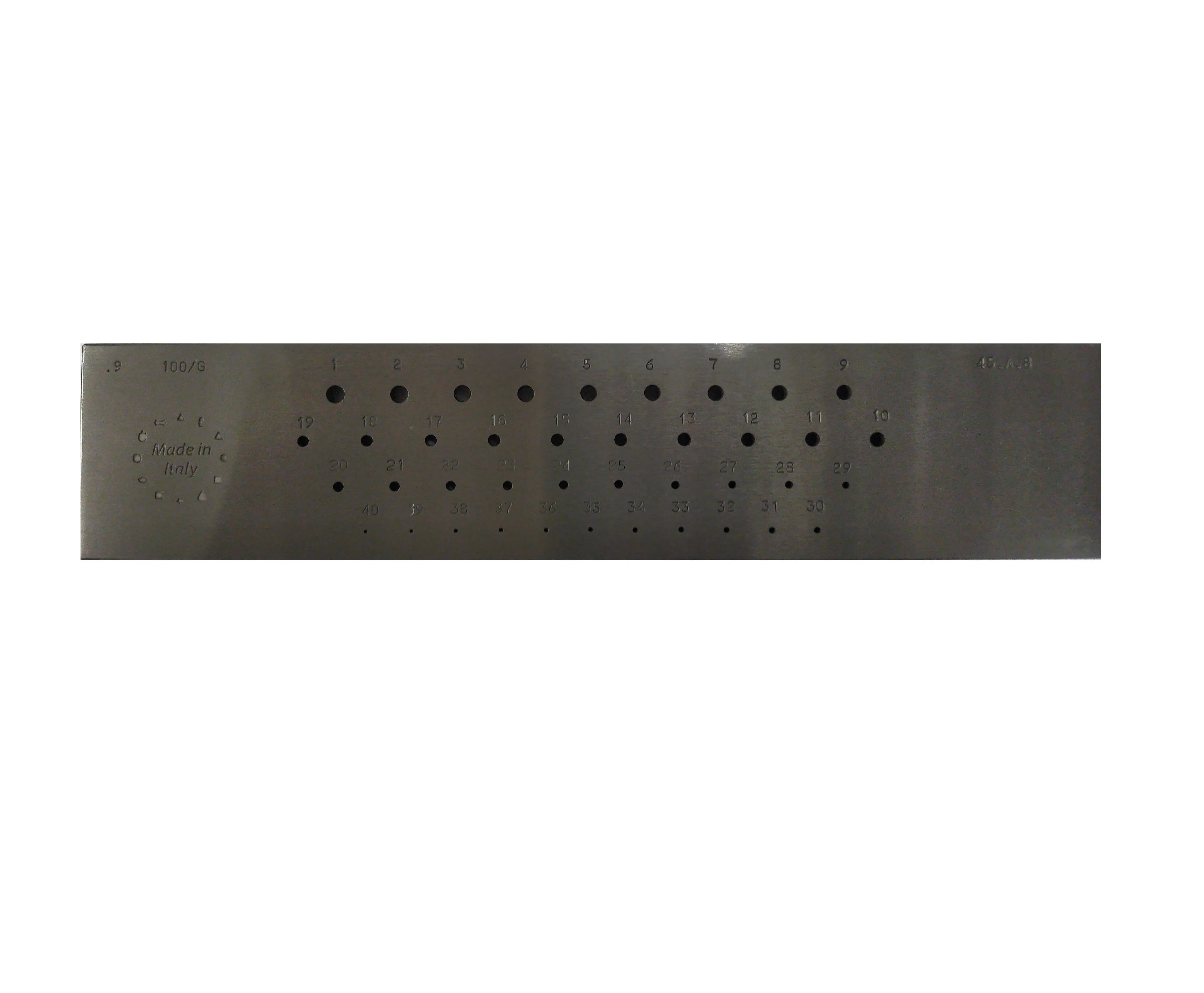 Omo Italy Round Drawplate: 4.5mm to 0.8mm - 40 Precision Holes