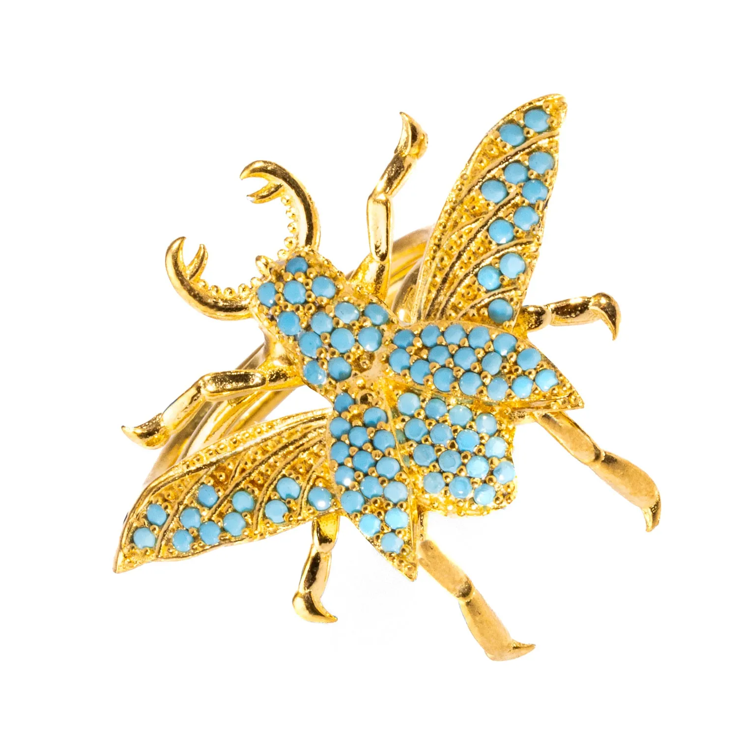 Queen Bee Turquoise & Gold Chunky Ring