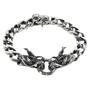 Red Eyes Sterling Silver Dragon Bracelet