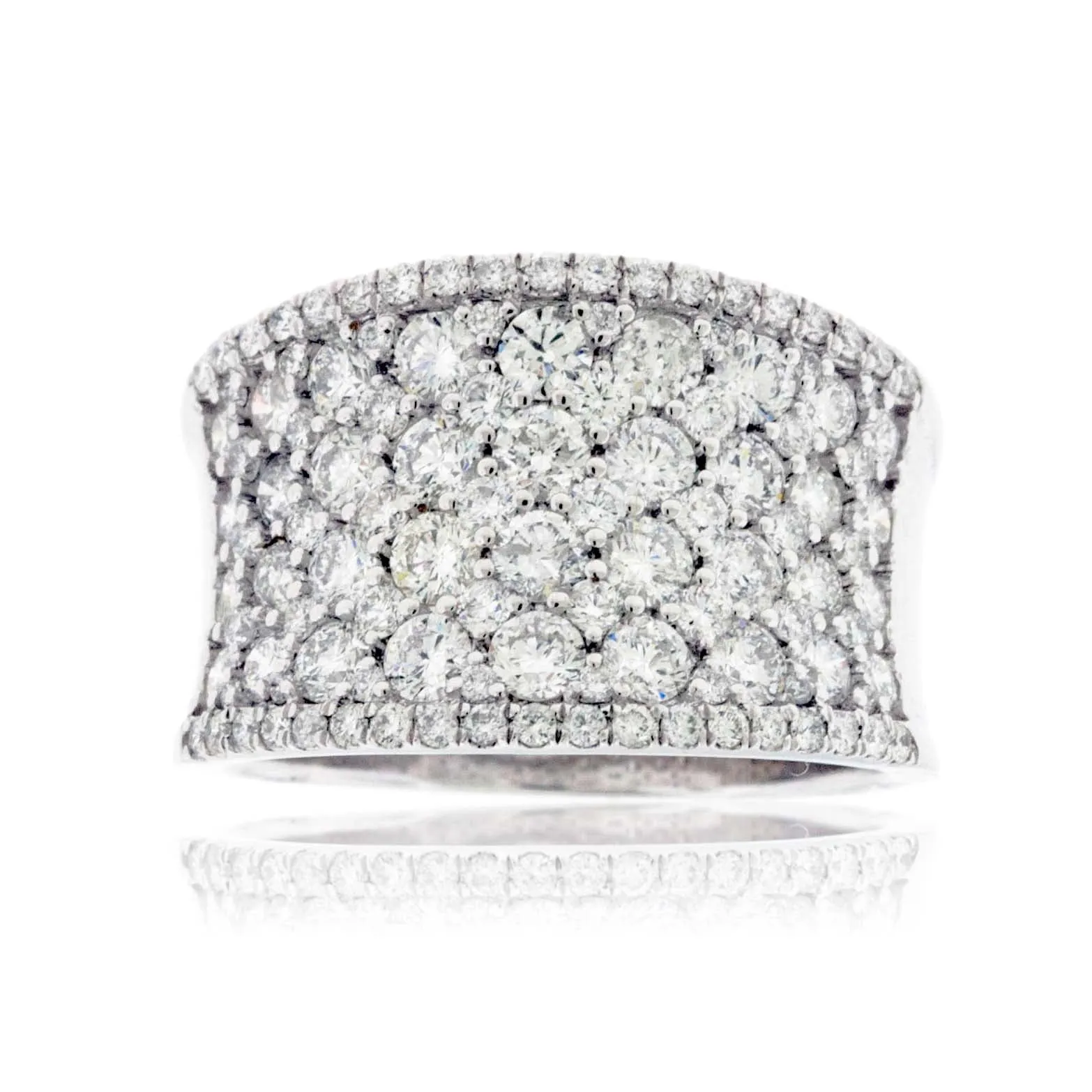 Wide Pave Diamond Concave Style Band