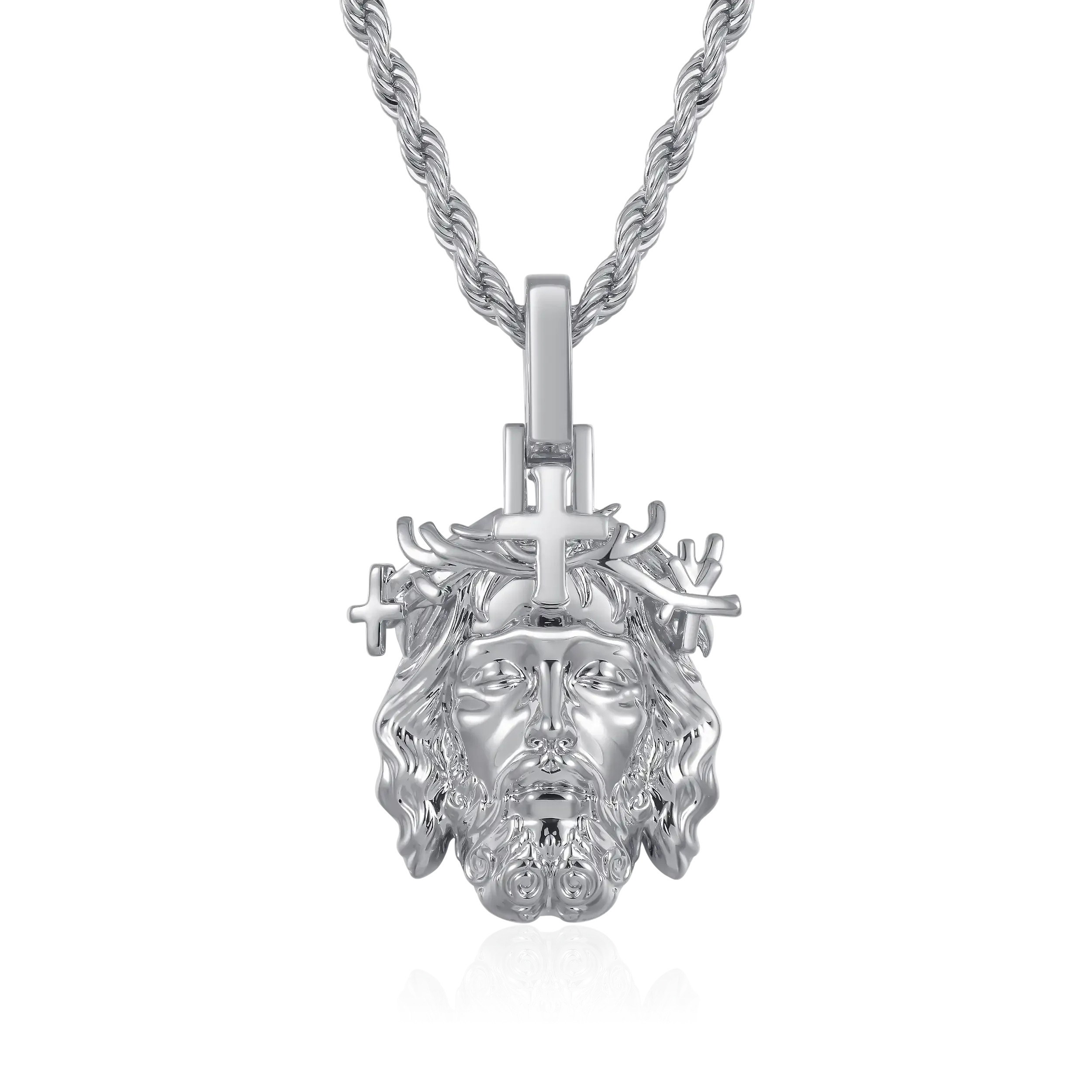 Women's Jesus Piece Plain Gold Pendant - Micro