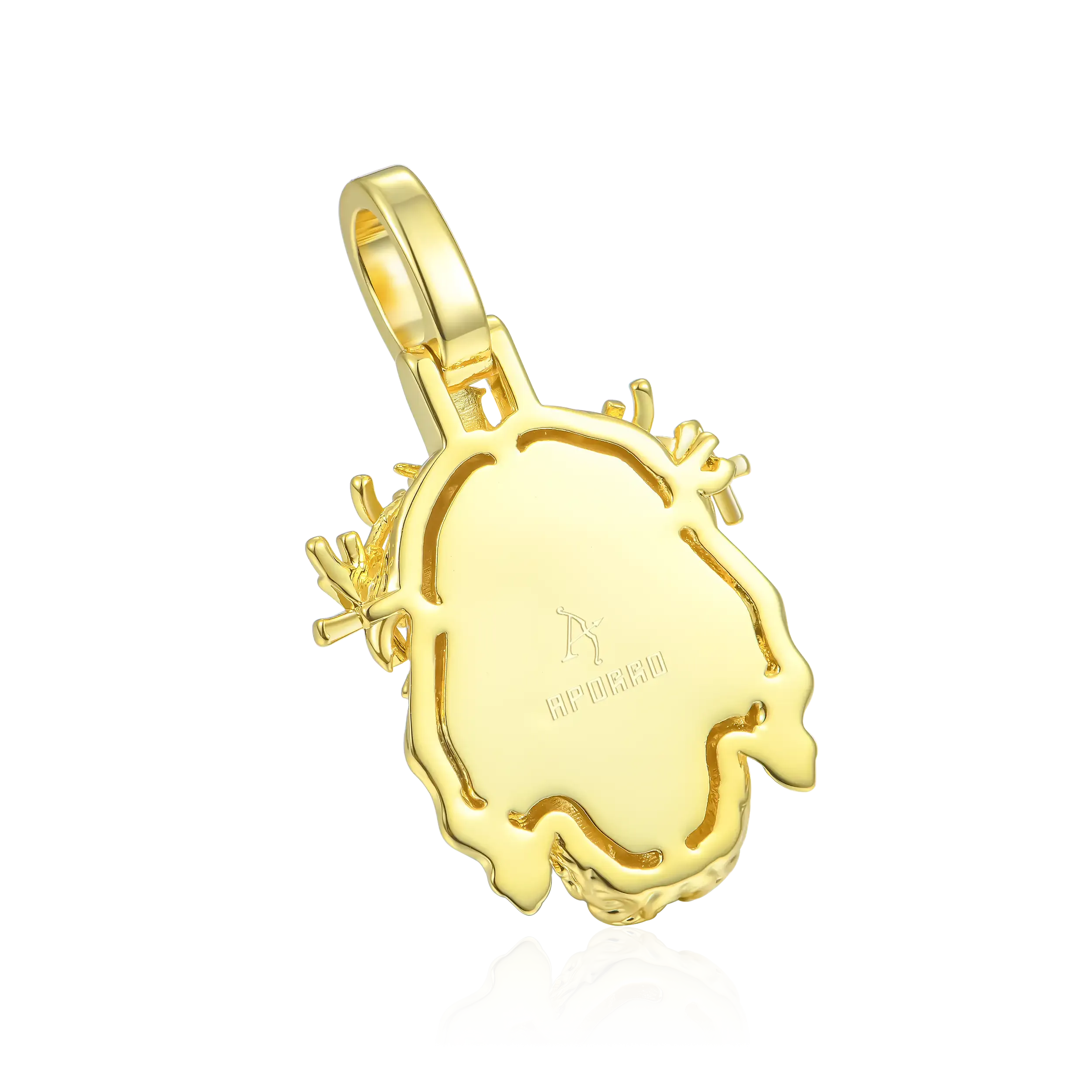 Women's Jesus Piece Plain Gold Pendant - Micro